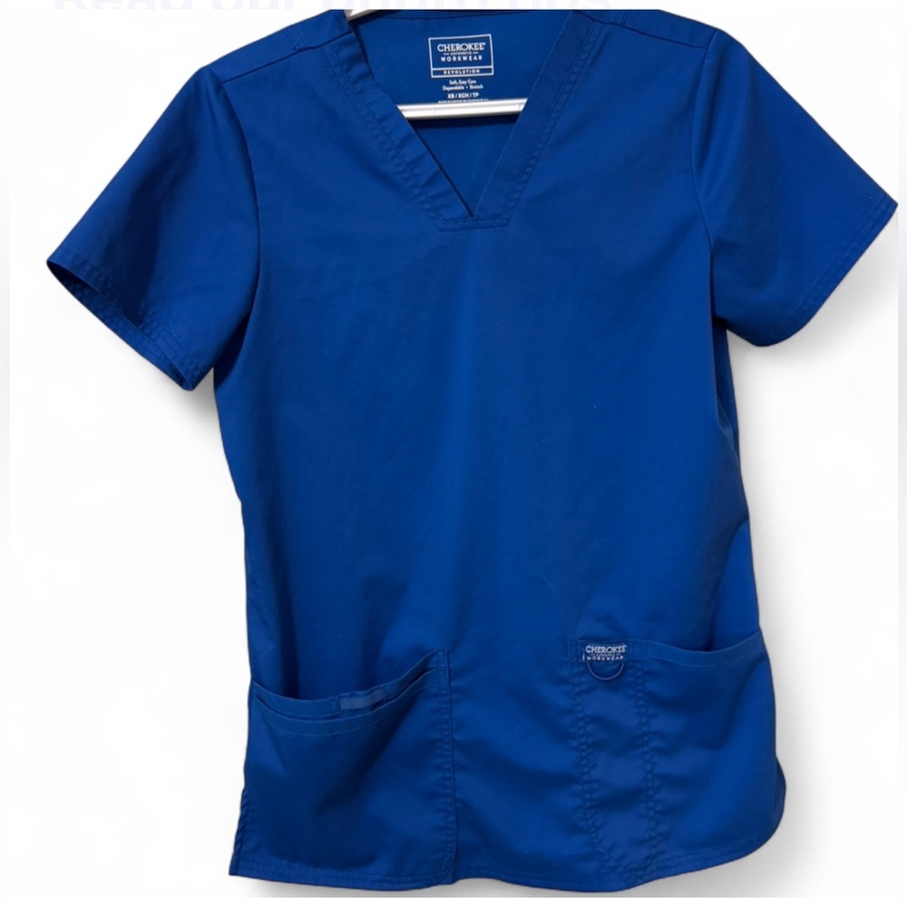 Cherokee Authentic Workwear Revolution Blue Top Size XS